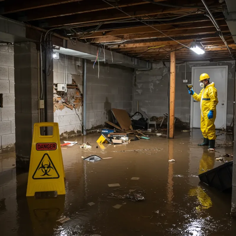 Flooded Basement Electrical Hazard in Milroy, PA Property